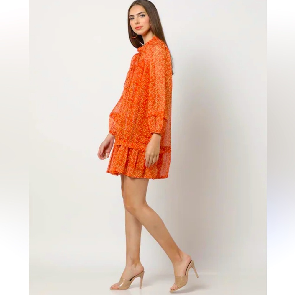 rio Floral Orange Dress shift dress size medium